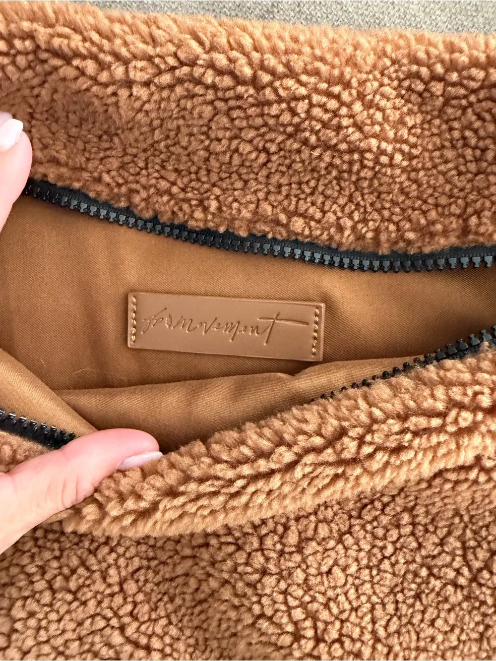 FP Movement by Free People Tan Sherpa Crossbody Sling Bag